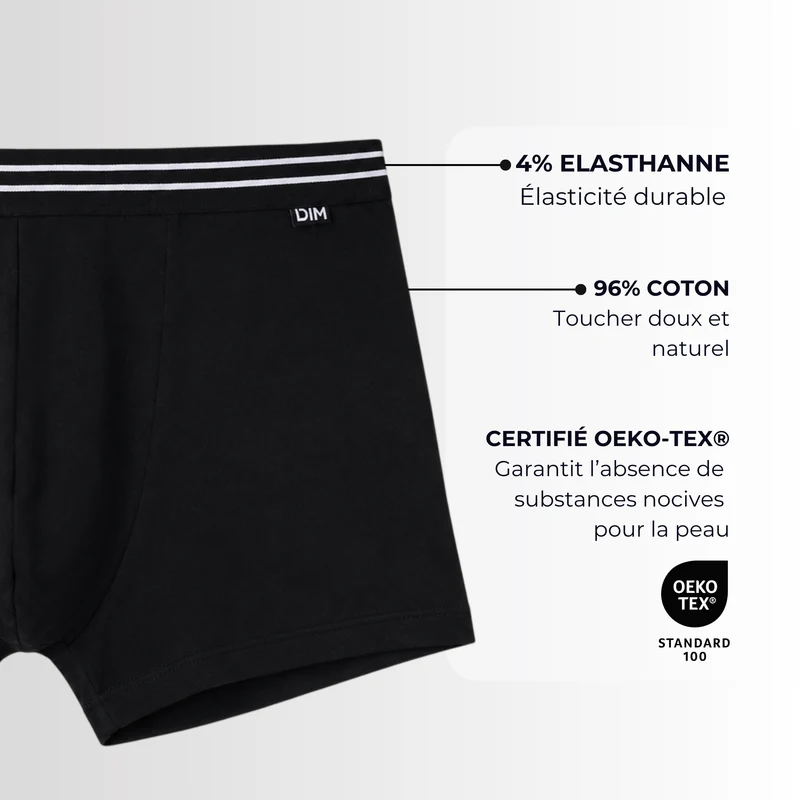 Lot de 4 boxers noirs ECODIM Coton