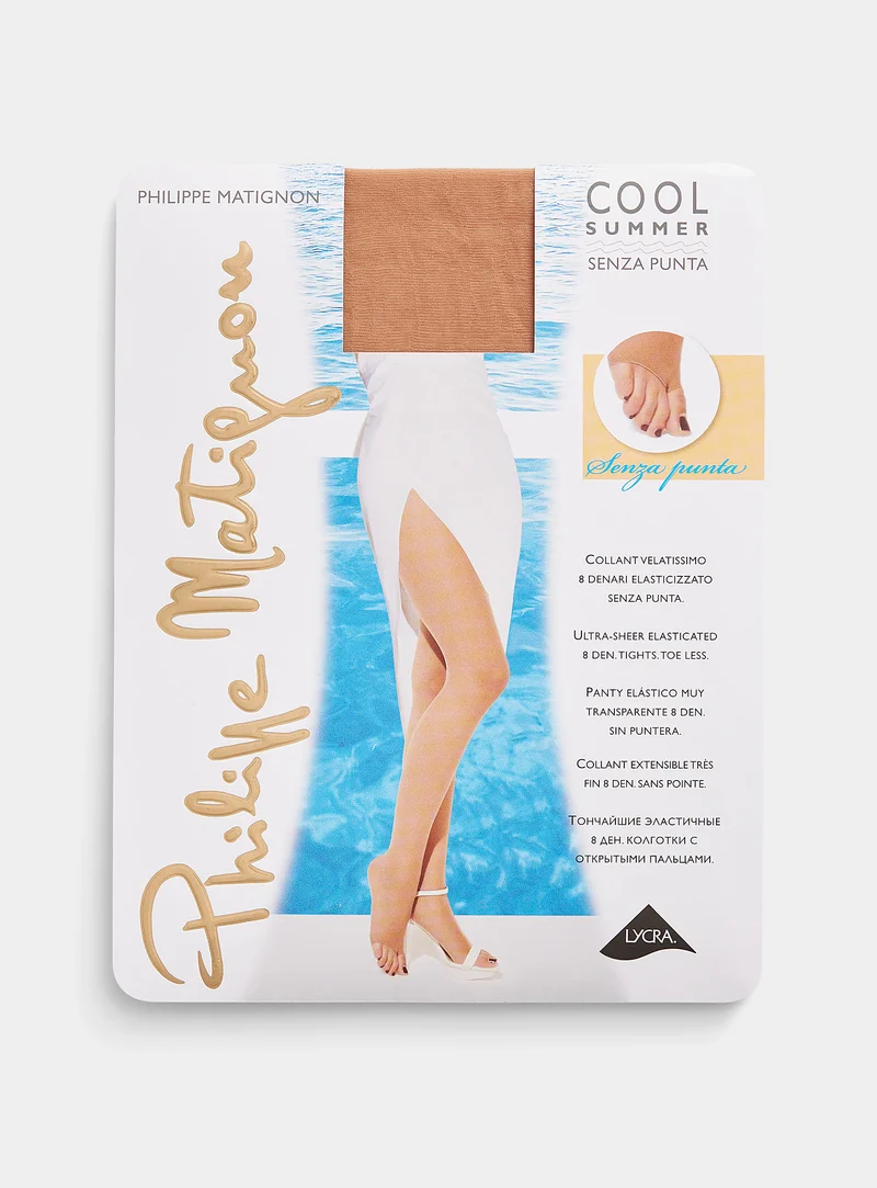 Collants 8 deniers avec pointe ouverte Cool Summer