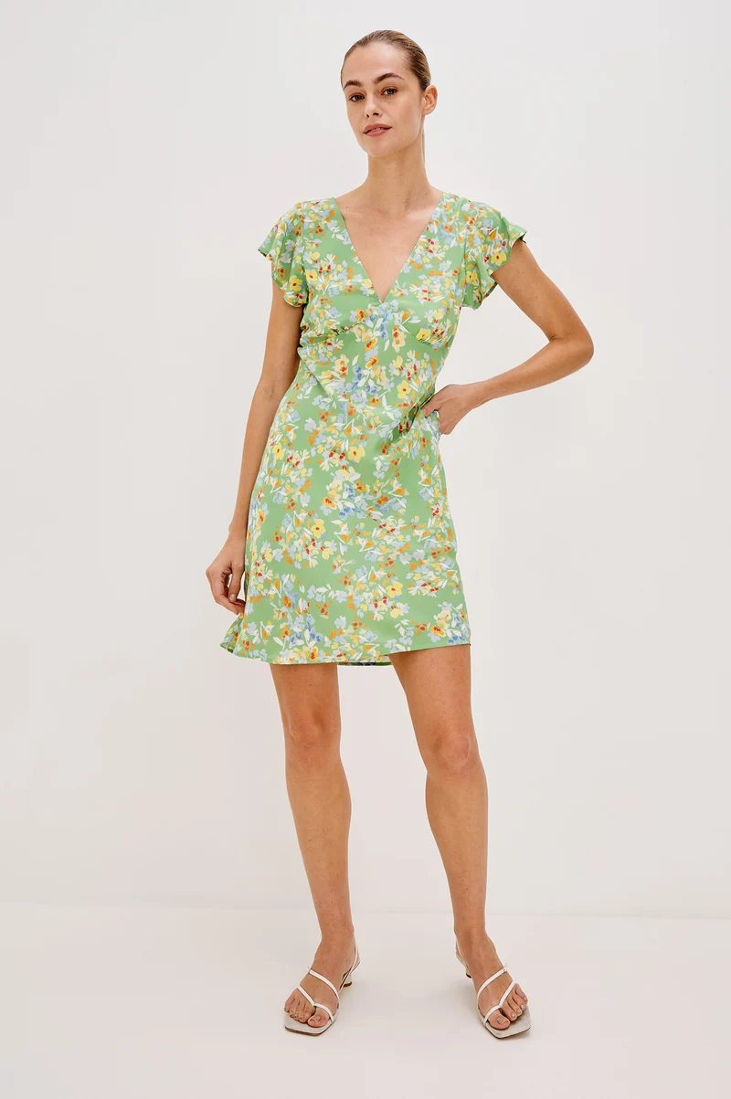 Robe courte en crêpe avec imprimé floral Gigi