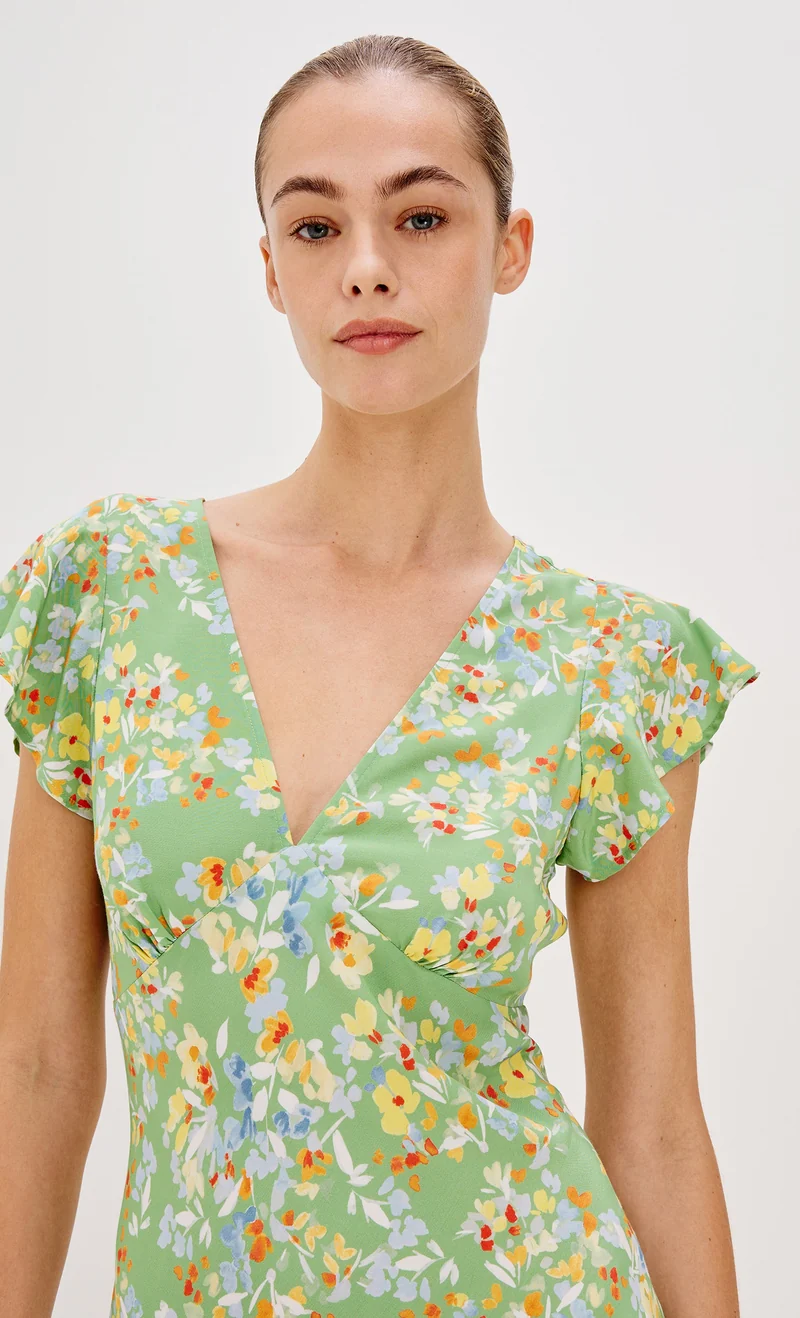 Robe courte en crêpe avec imprimé floral Gigi