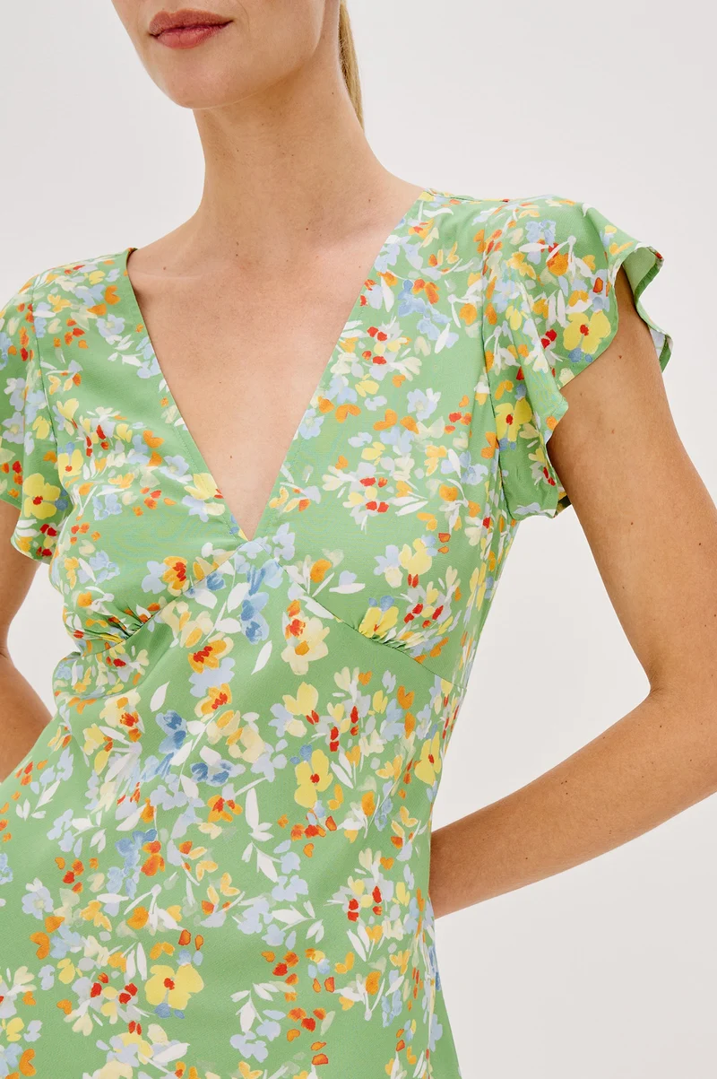Robe courte en crêpe avec imprimé floral Gigi
