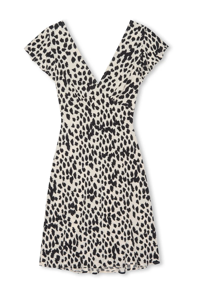 Robe courte en crêpe avec imprimé à pois Gigi