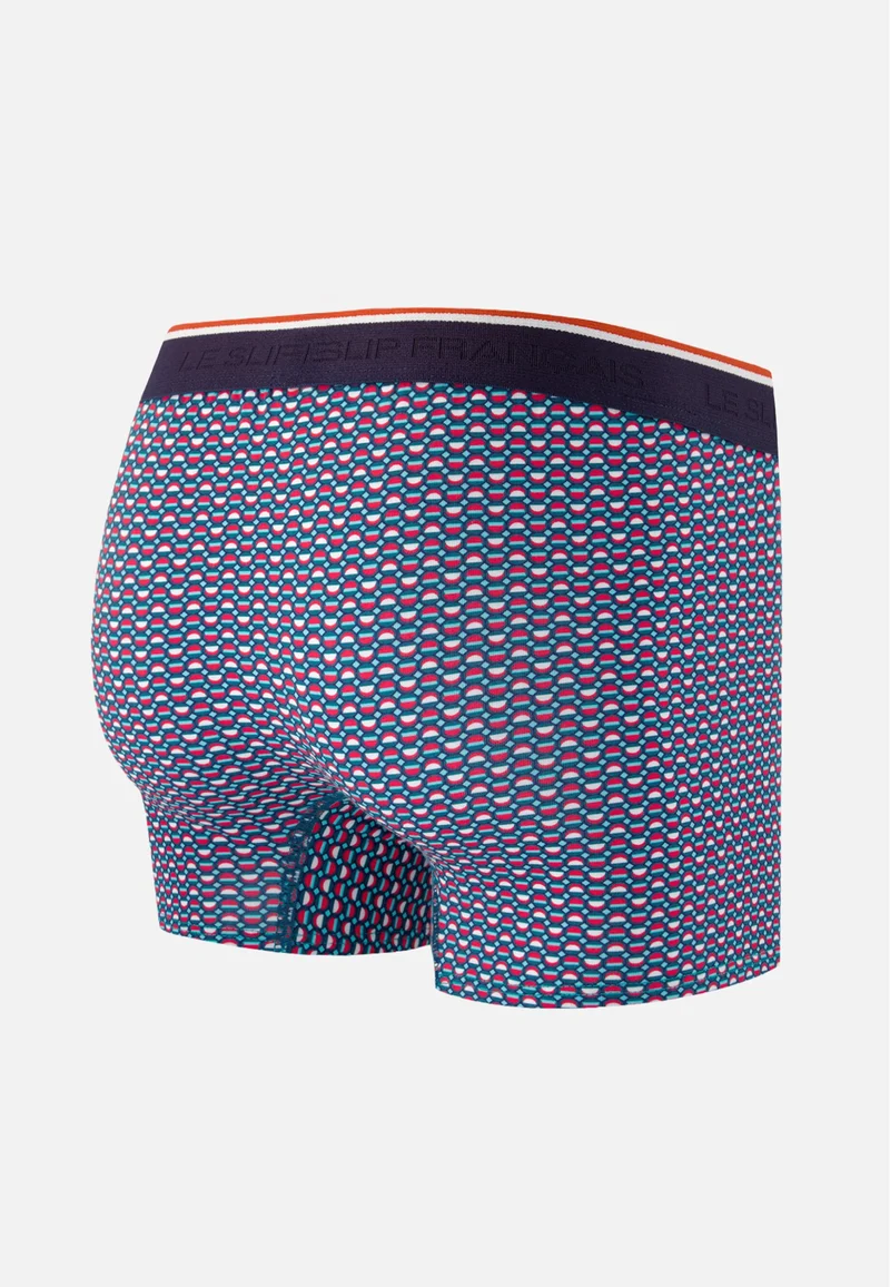 Boxer vert à motif cercle en coton - Marius Cercle Vert D'Eau
