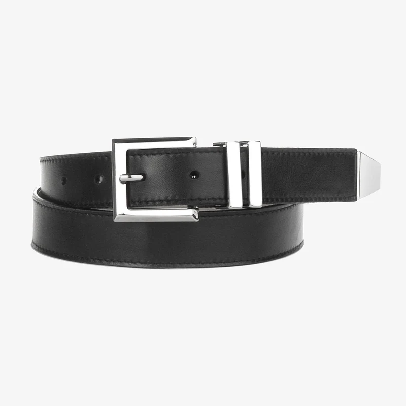 Ceinture en cuir grainé Mina 1 1/8"