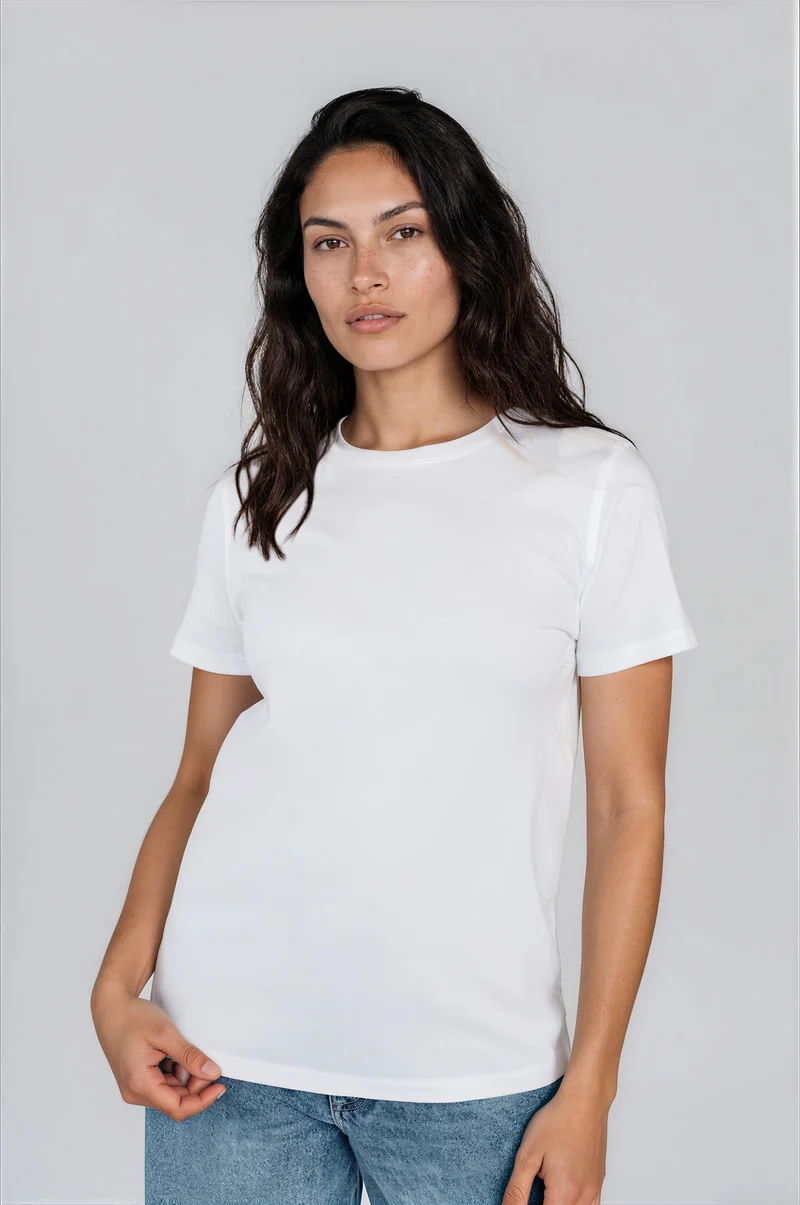 T-shirt droit Lily - Blanc - Avec Style Studio