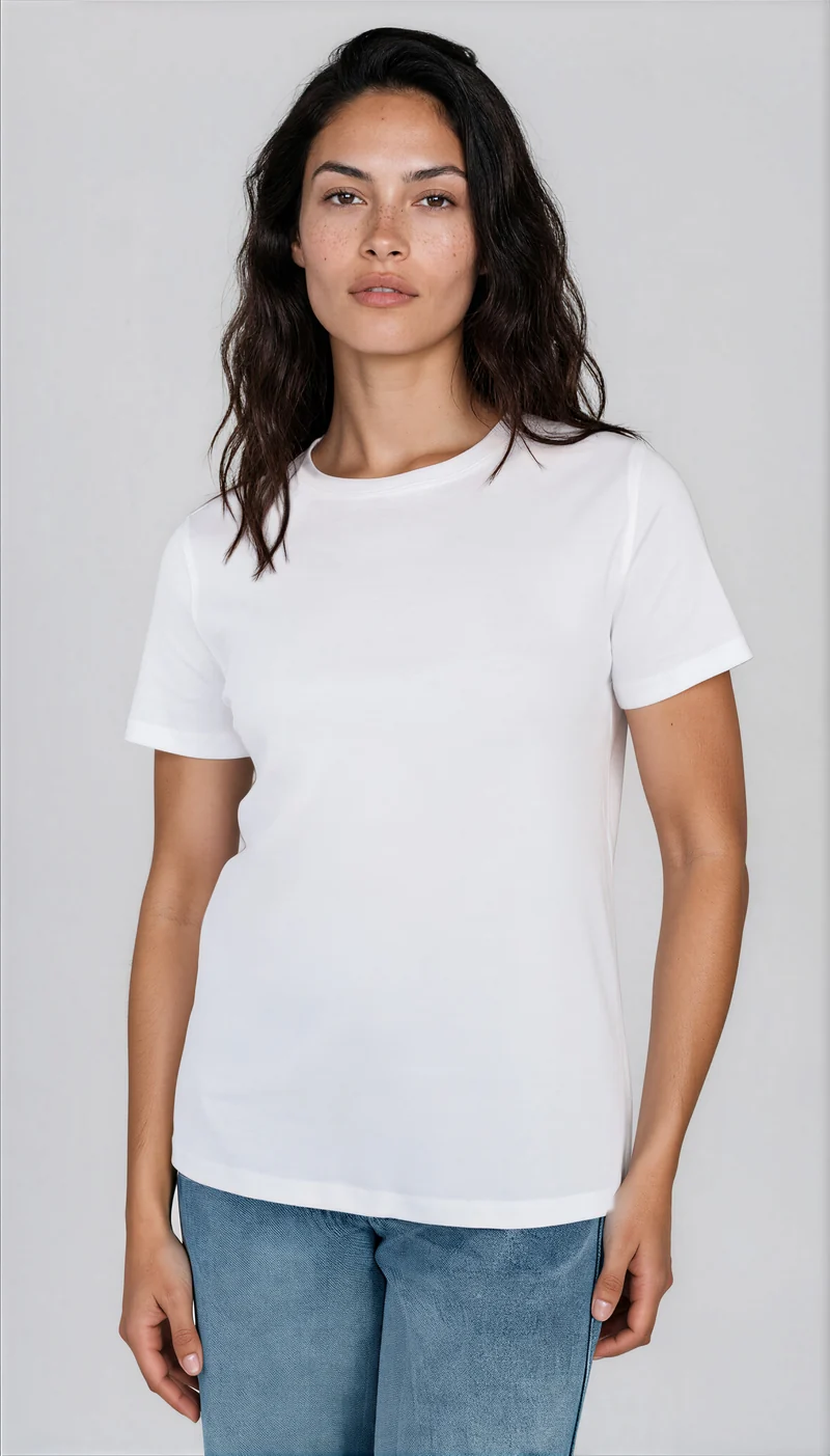 T-shirt droit Lily - Blanc - Avec Style Studio