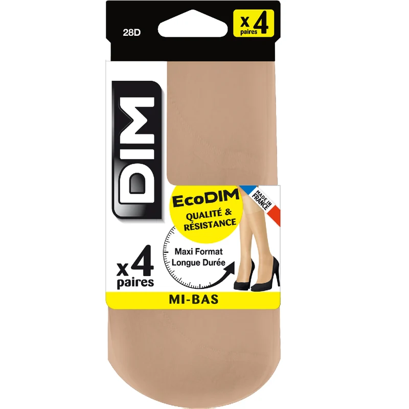 Lot de 4 mi-bas capri EcoDIM semi-opaques 28D