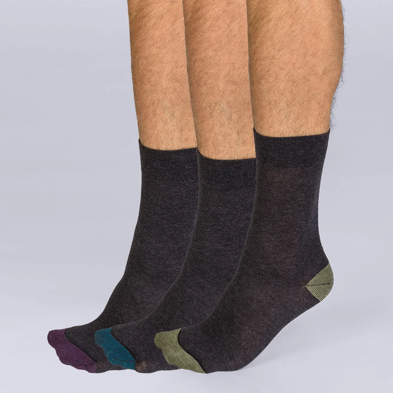 Lot de 3 mi-chaussettes Mix and Match Homme Coton Style