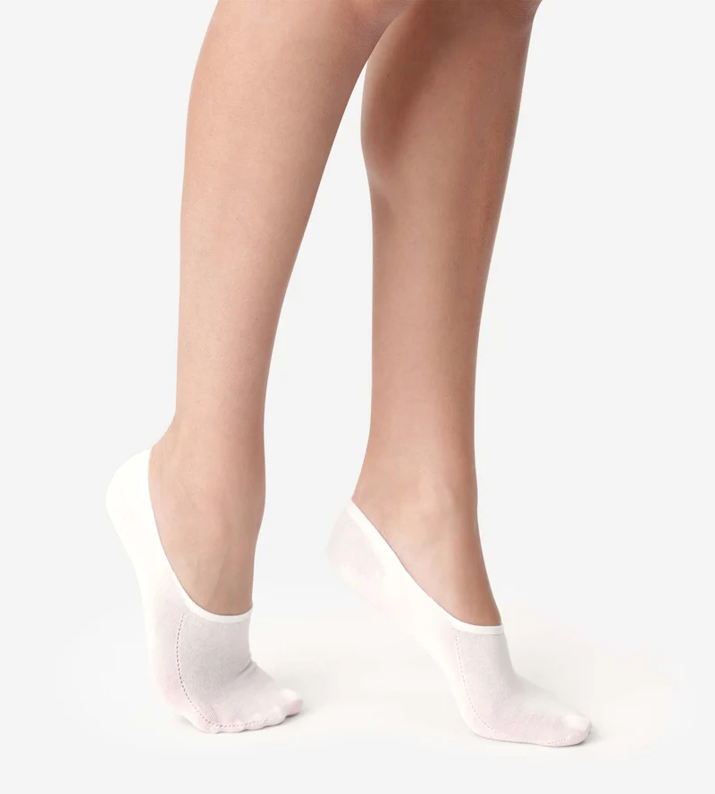 Lot de 2 protège-pieds blancs spécial baskets anti-odeurs InvisiFit 107D