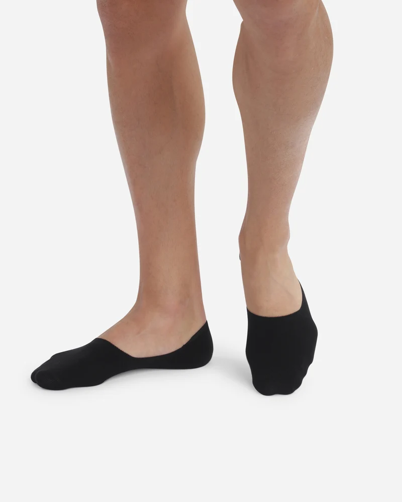 Lot de 2 protège-pieds noirs en coton Homme