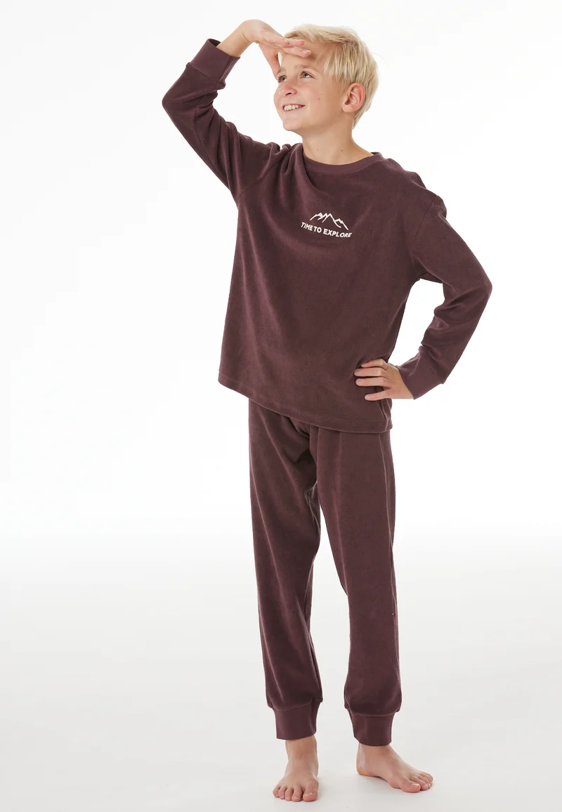 Schlafanzug mit Bündchen Bordeaux - Nightwear