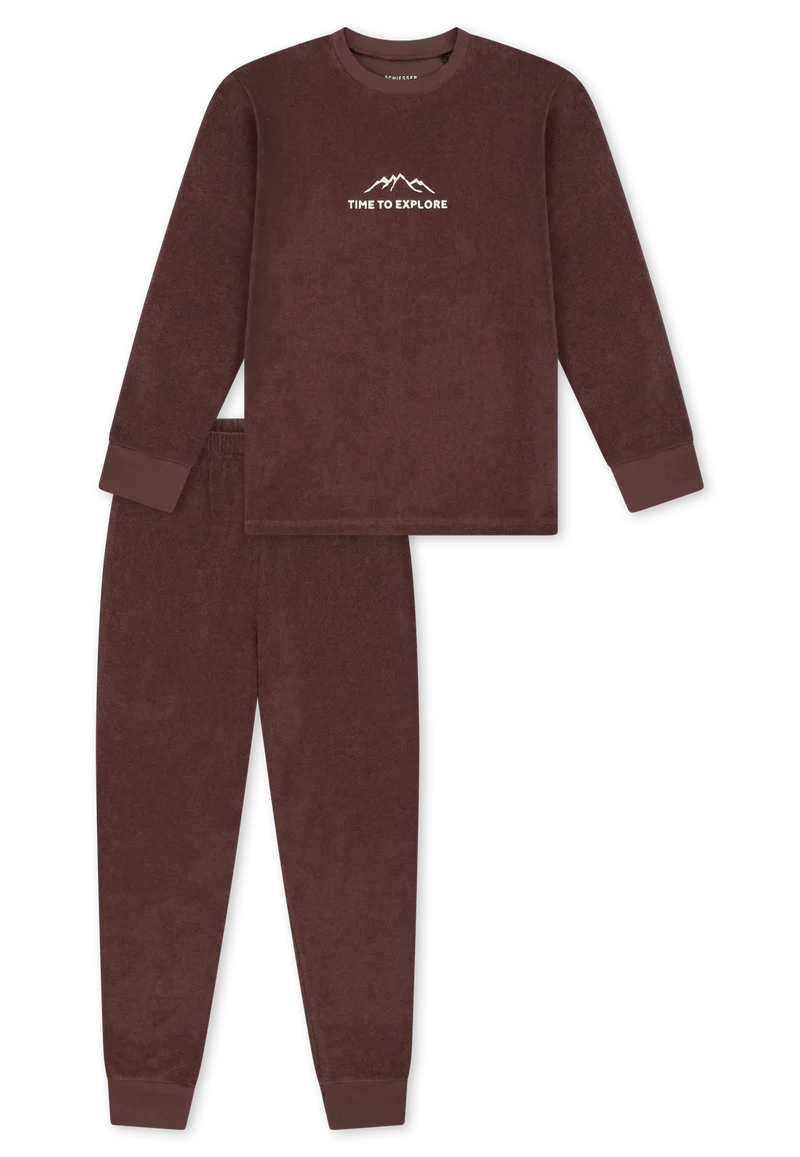 Schlafanzug mit Bündchen Bordeaux - Nightwear