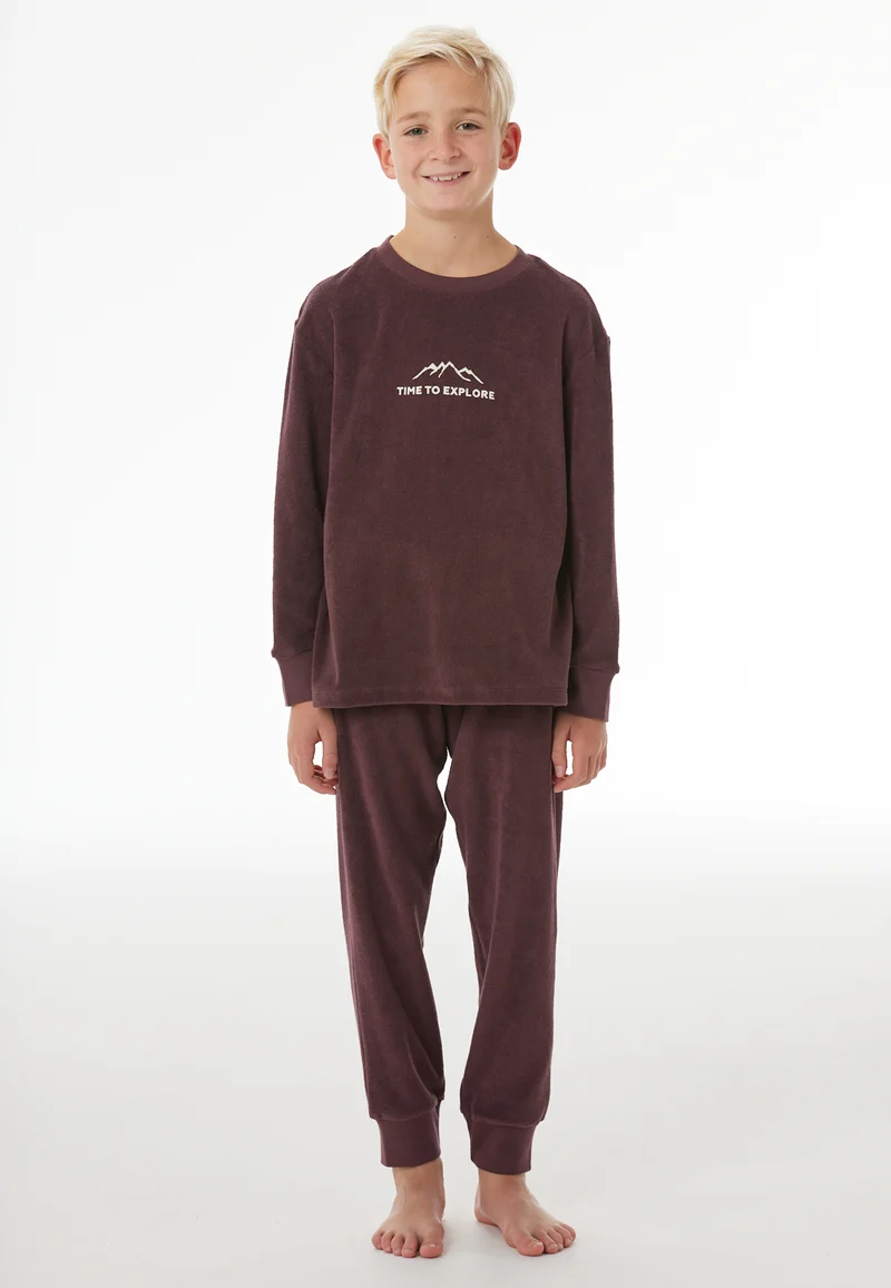 Schlafanzug mit Bündchen Bordeaux - Nightwear