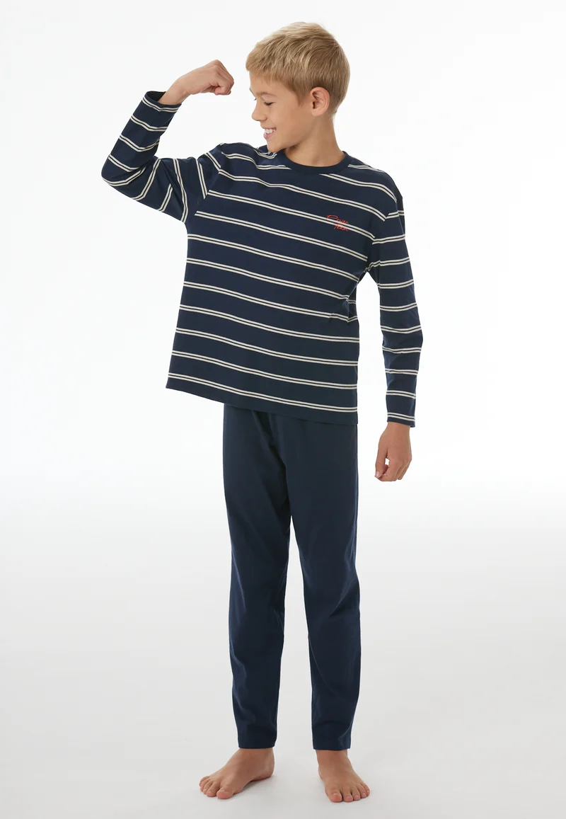 Schlafanzug Dunkelblau/Weiss gestreift - Nightwear