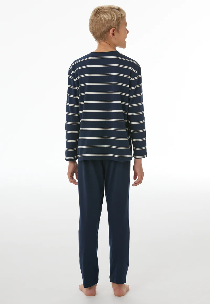 Schlafanzug Dunkelblau/Weiss gestreift - Nightwear
