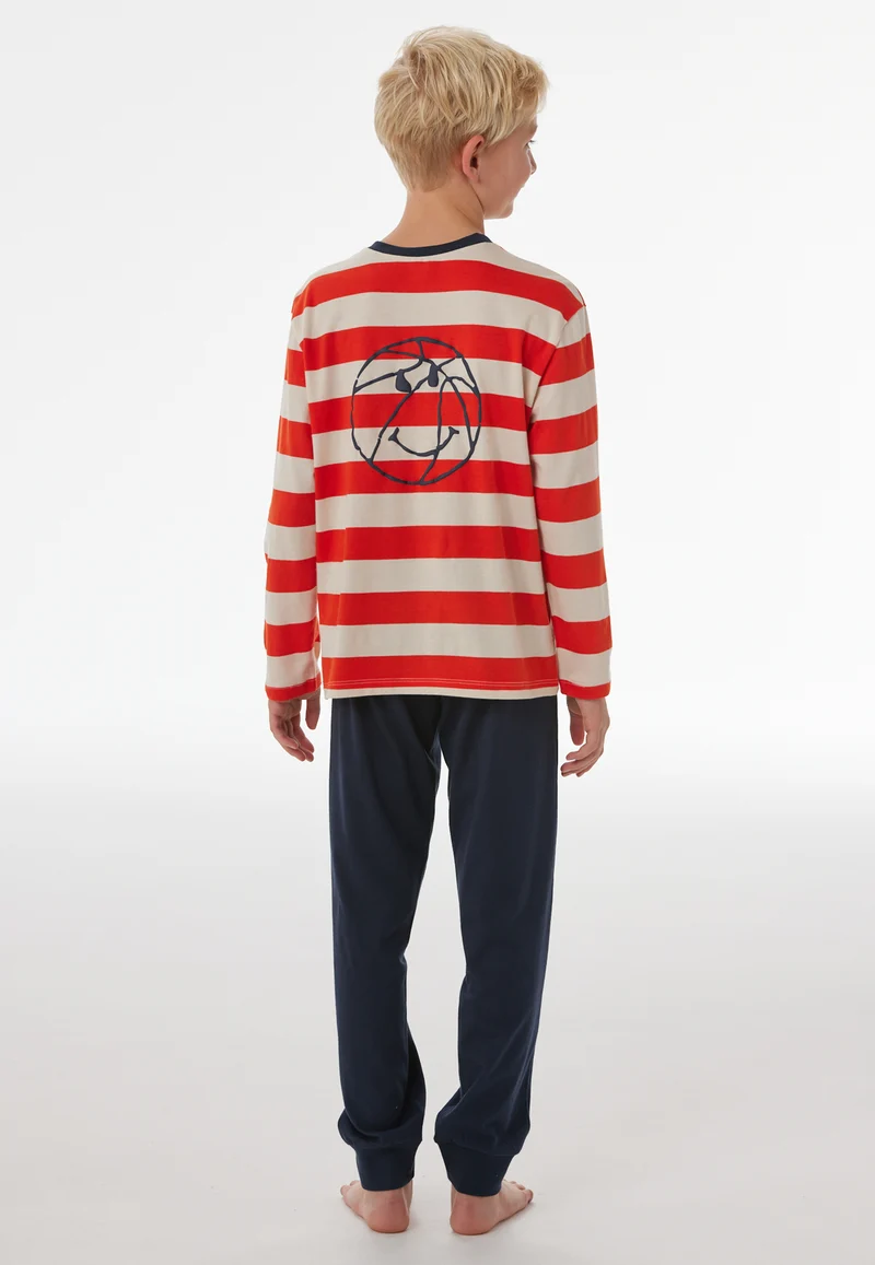 Schlafanzug mit Bündchen Bunt gestreift - Nightwear