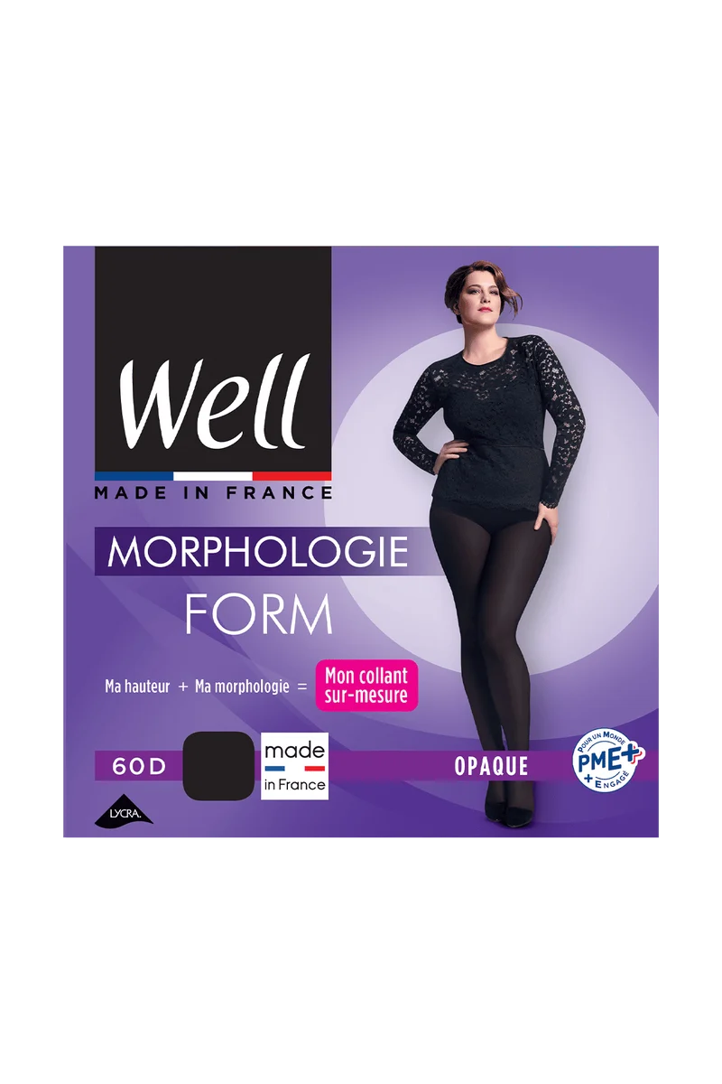 Collant Opaque 60D sur-mesure Morphologie - Noir