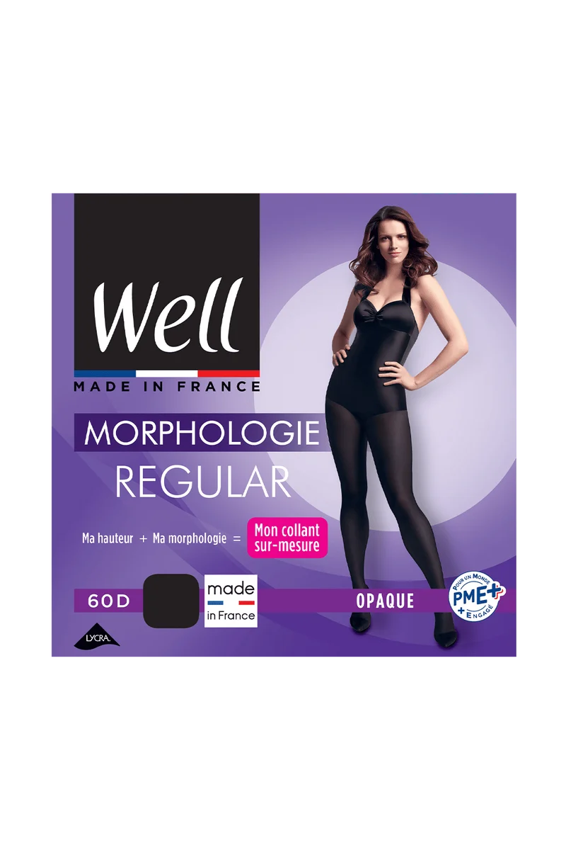 Collant Opaque 60D sur-mesure Morphologie - Noir