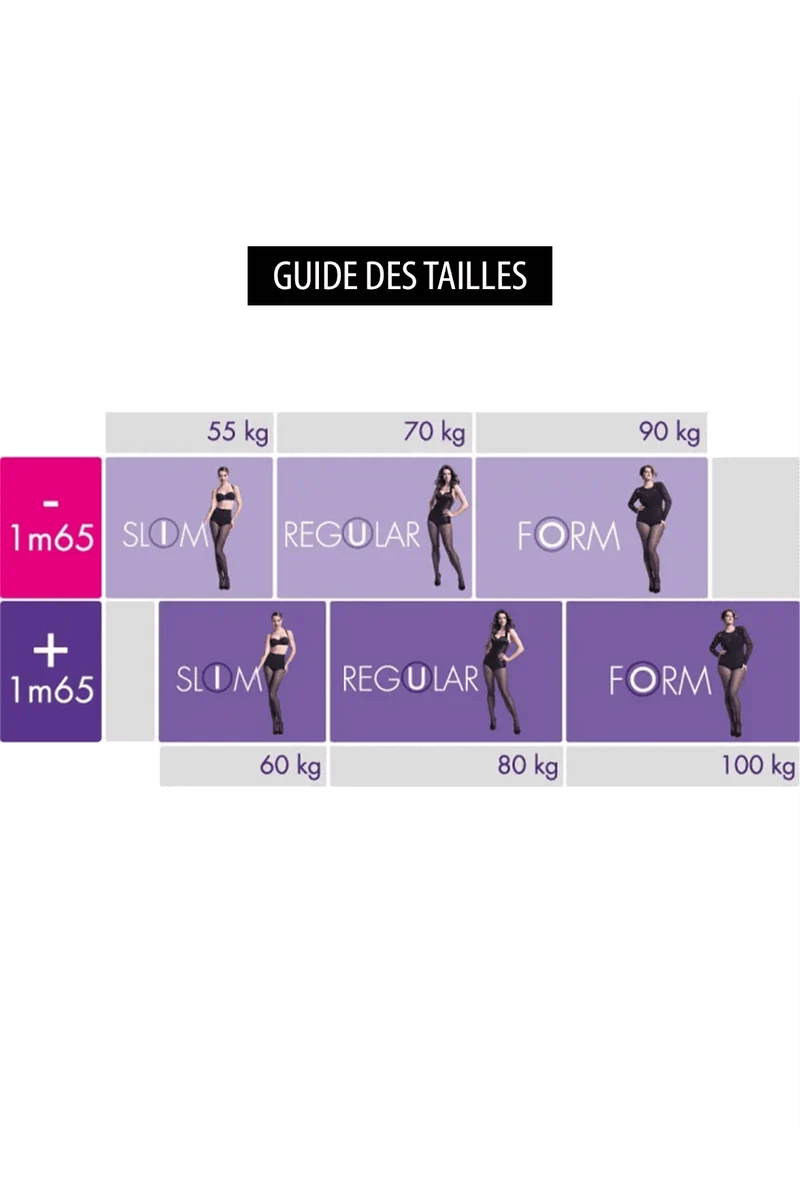 Collant Opaque 60D sur-mesure Morphologie - Noir