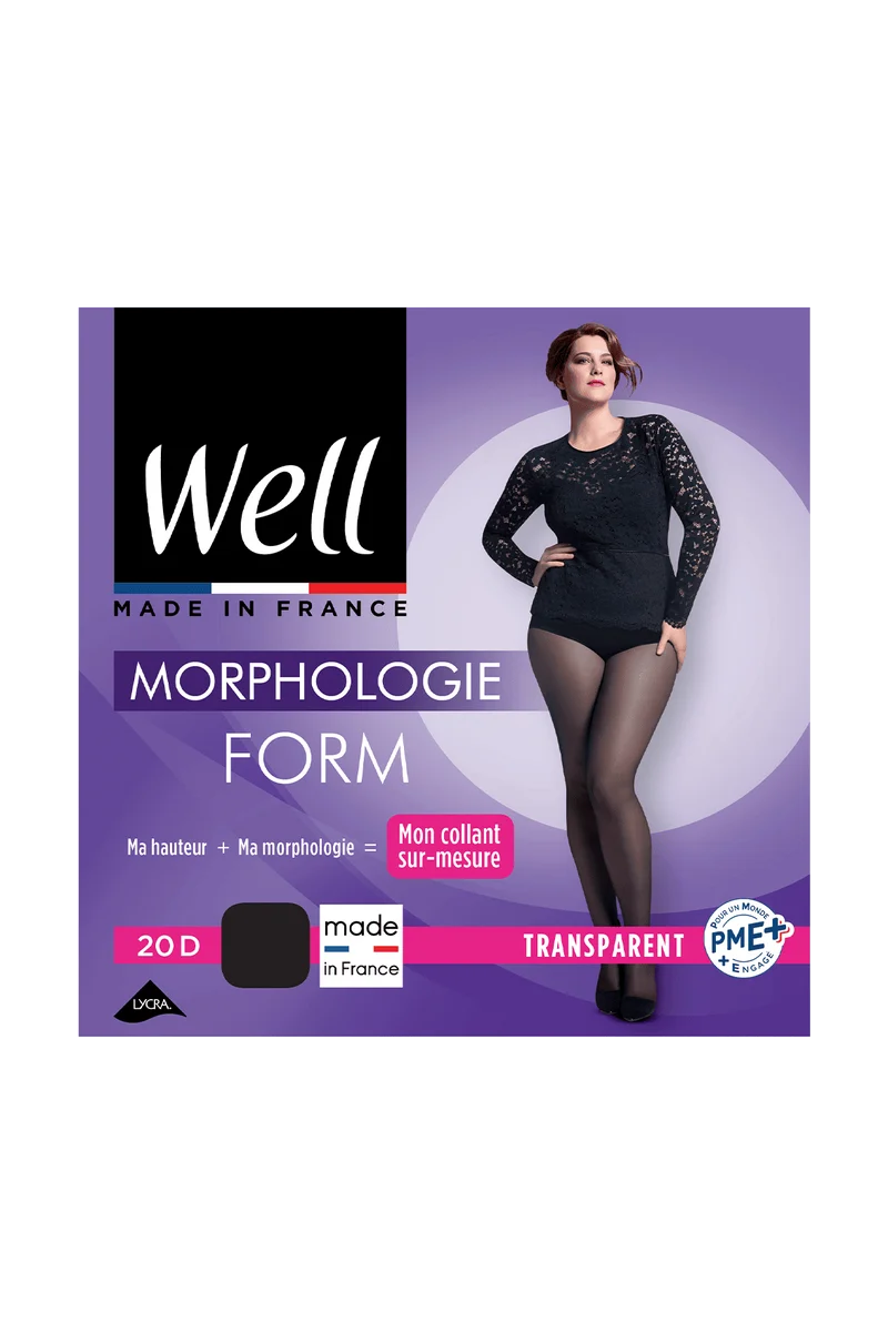 Collant Transparent 20D sur-mesure Morphologie - Noir