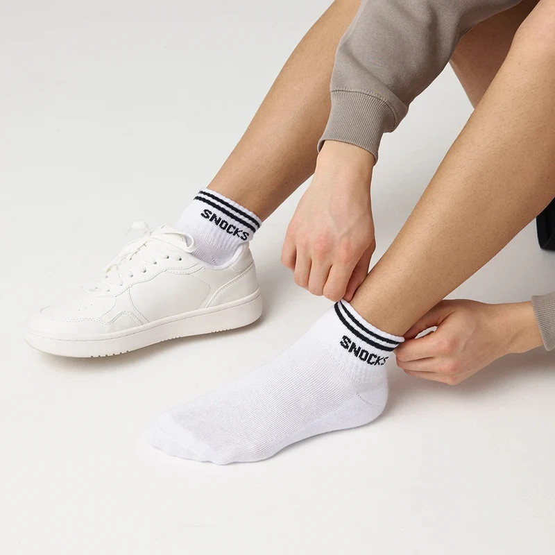 Retro Sneaker Socken | Schwarz (Streifen)