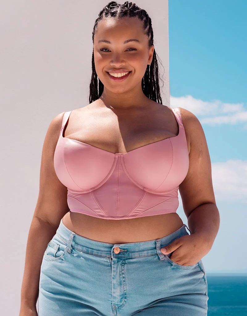 Curvy Kate Storm Scooped Longline Balcony Bra Dusky Rose