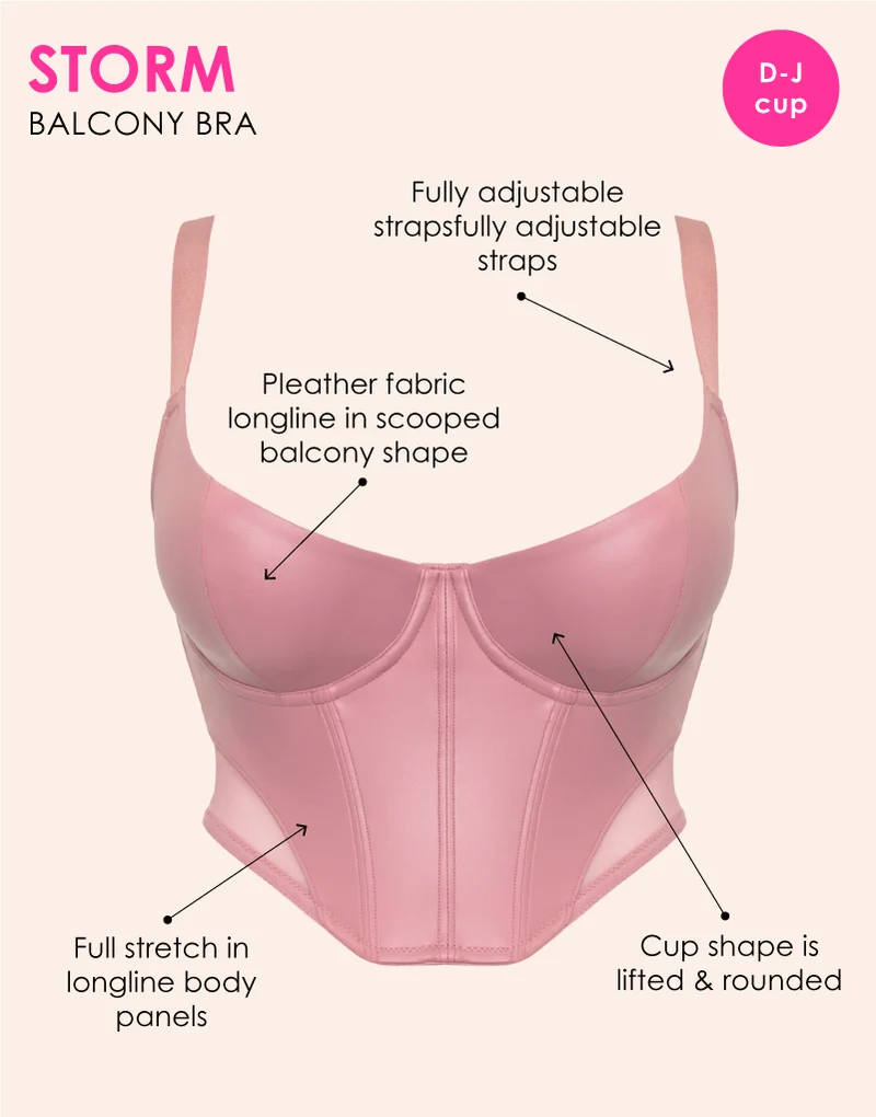 Curvy Kate Storm Scooped Longline Balcony Bra Dusky Rose