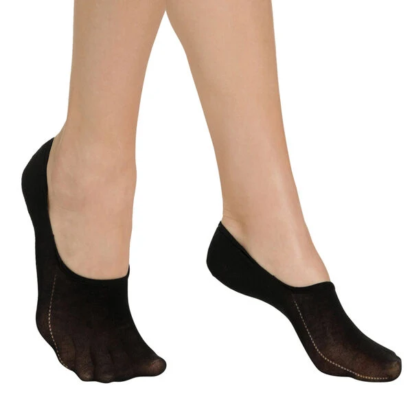 Lot de 2 protège-pieds noirs spécial baskets anti-odeurs InvisiFit 107D