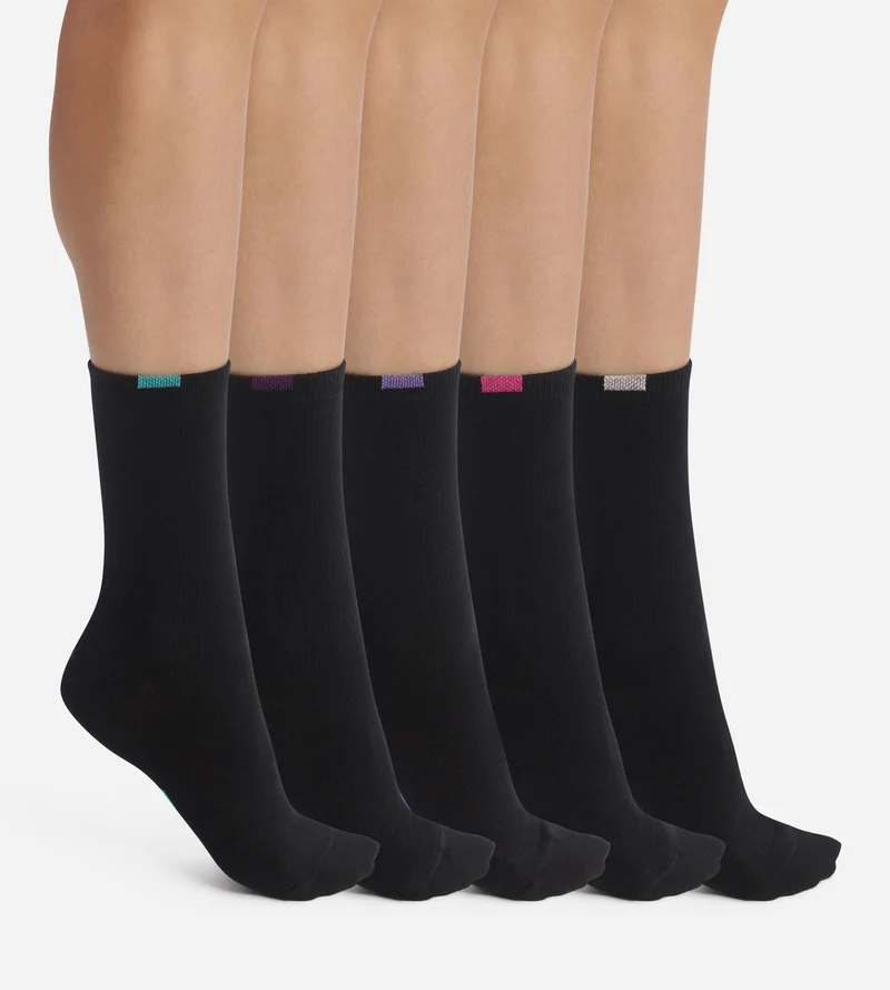 Lot de 5 paires de chaussettes femme en coton Noir EcoDim