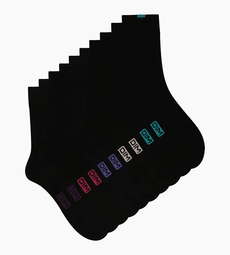Lot de 5 paires de chaussettes femme en coton Noir EcoDim