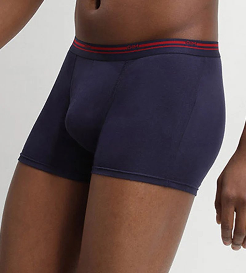 Lot de 3 boxers coton stretch Bleu Denim et Rouge Lave Daily Colors