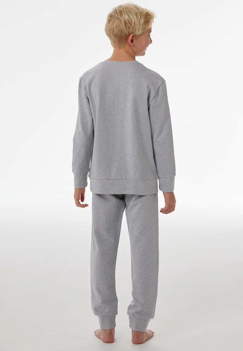 Schlafanzug mit Bündchen Grau - Nightwear