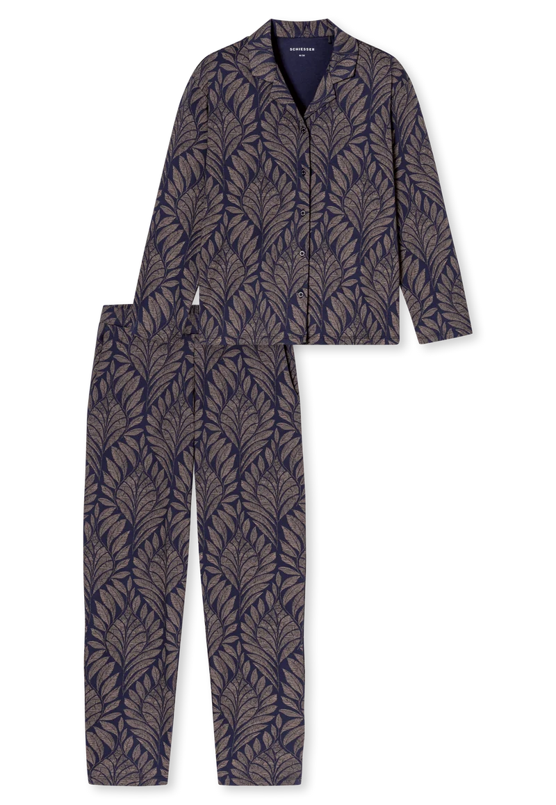 Pyjama Dunkelblau gemustert - INTERLOCK