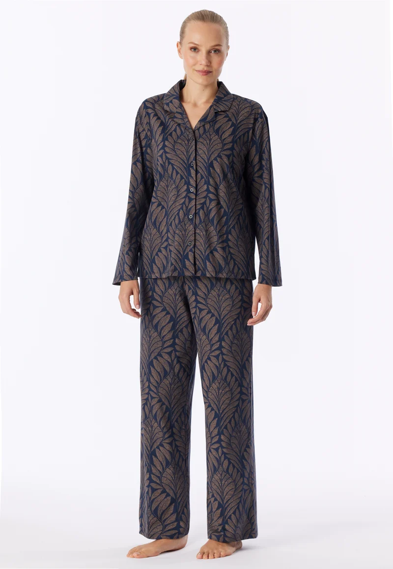 Pyjama Dunkelblau gemustert - INTERLOCK