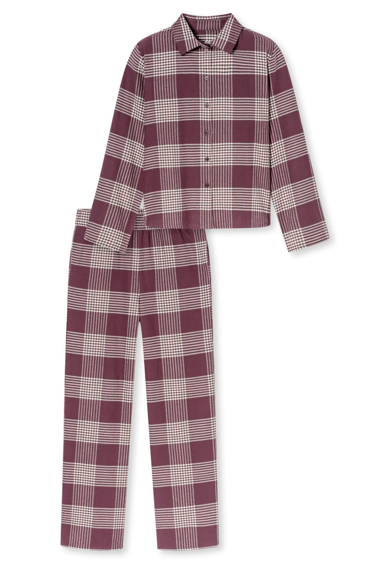 Pyjama Bordeaux/Weiss kariert - Selected Premium Warming