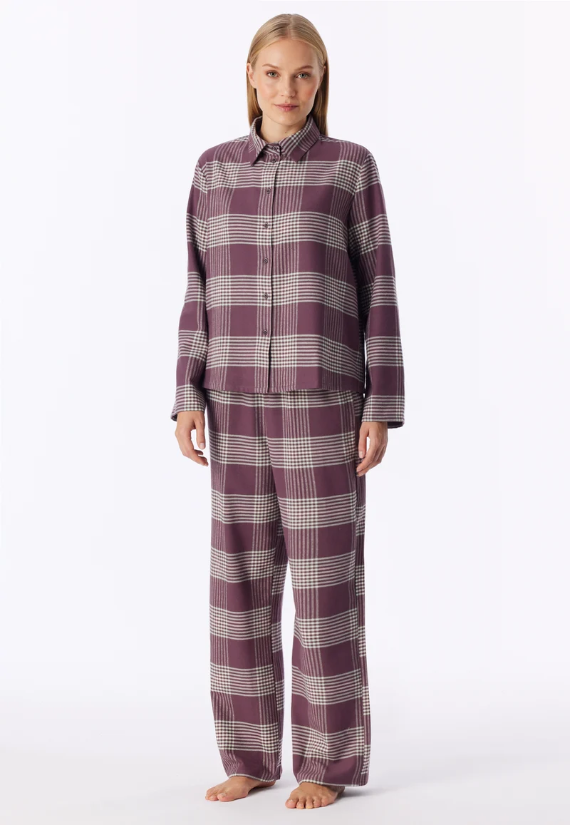 Pyjama Bordeaux/Weiss kariert - Selected Premium Warming