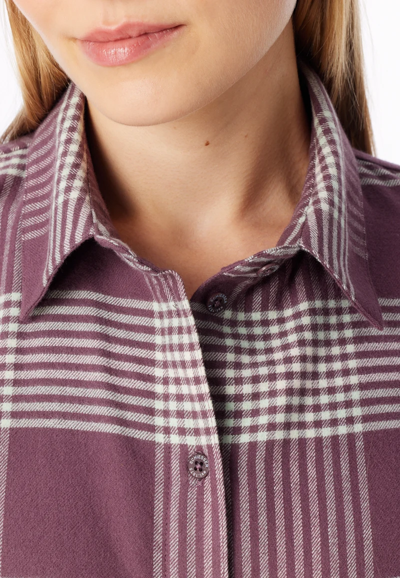 Pyjama Bordeaux/Weiss kariert - Selected Premium Warming
