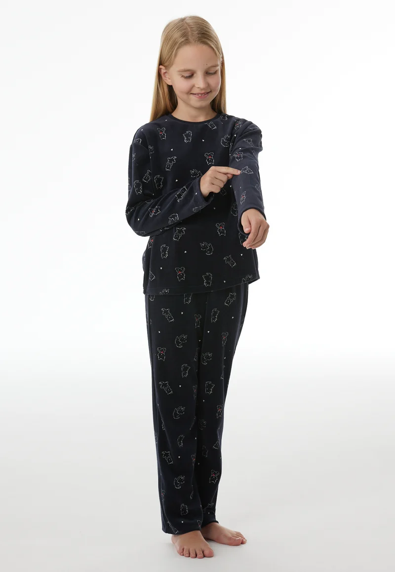 Schlafanzug Dunkelblau gemustert - Nightwear