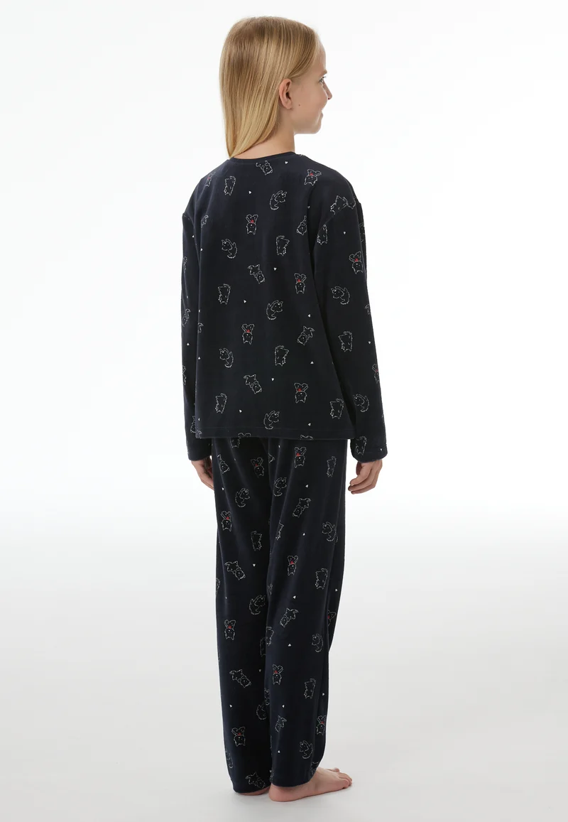 Schlafanzug Dunkelblau gemustert - Nightwear