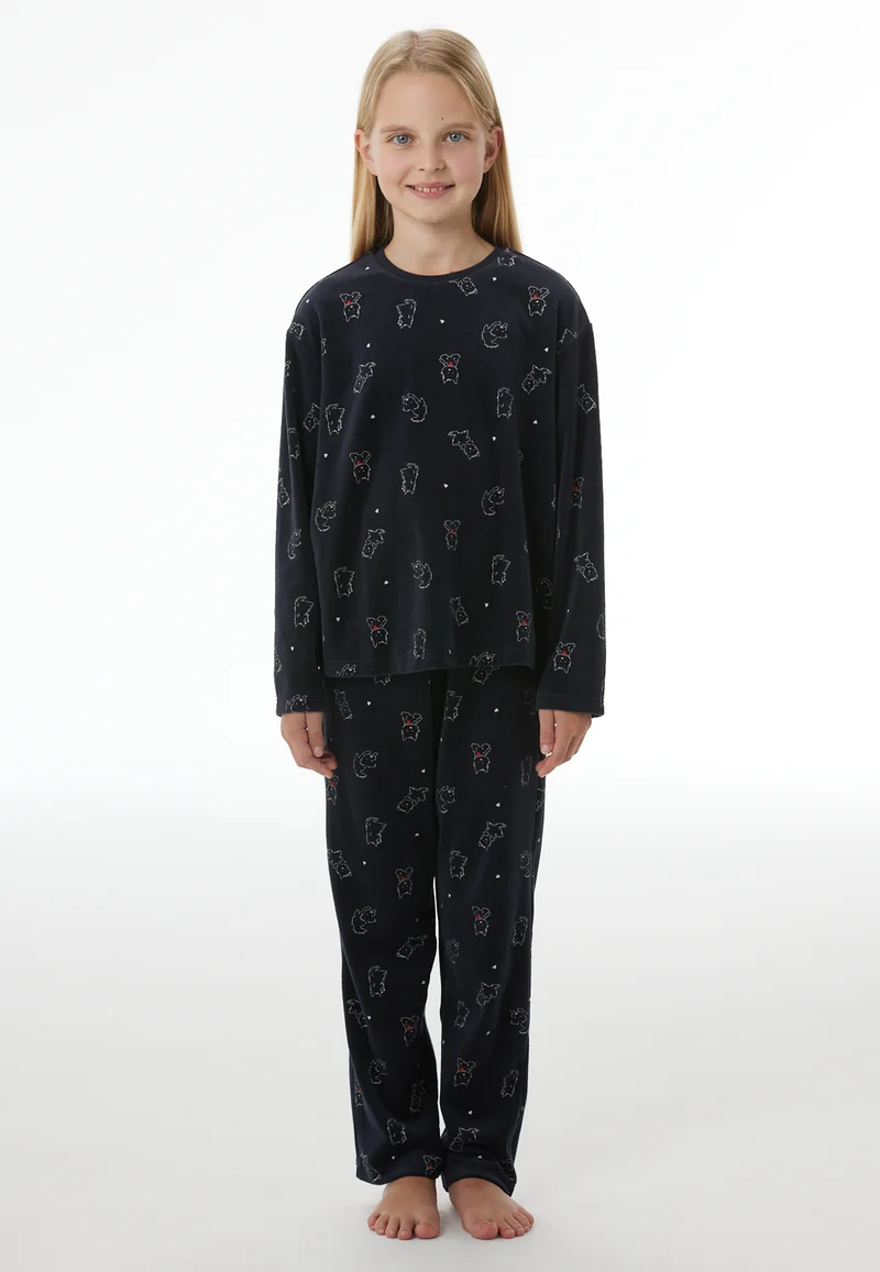 Schlafanzug Dunkelblau gemustert - Nightwear