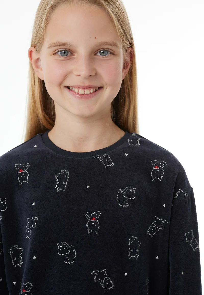 Schlafanzug Dunkelblau gemustert - Nightwear