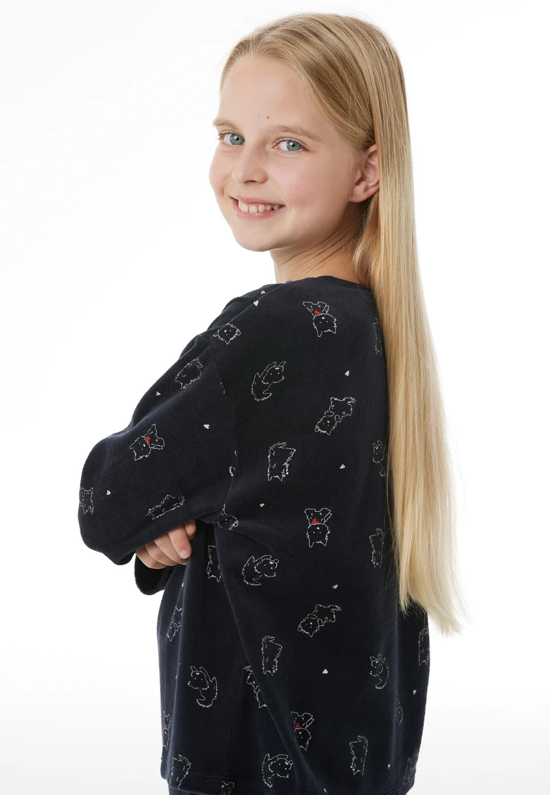 Schlafanzug Dunkelblau gemustert - Nightwear