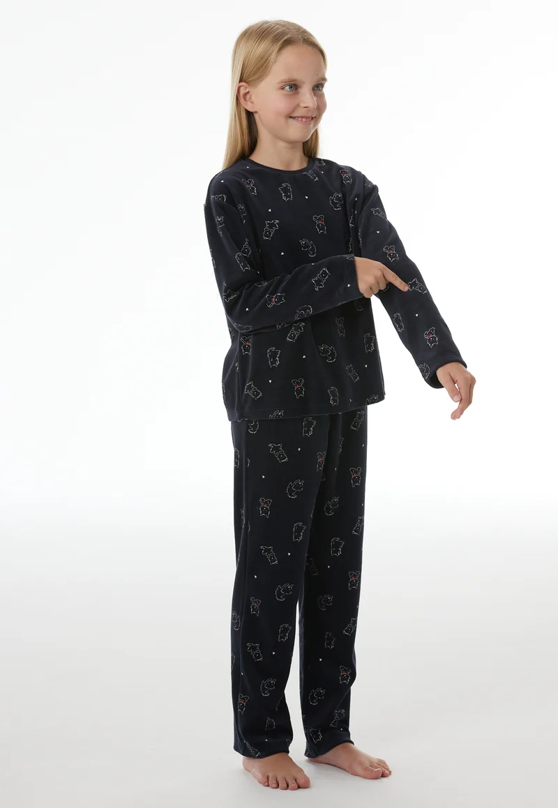 Schlafanzug Dunkelblau gemustert - Nightwear
