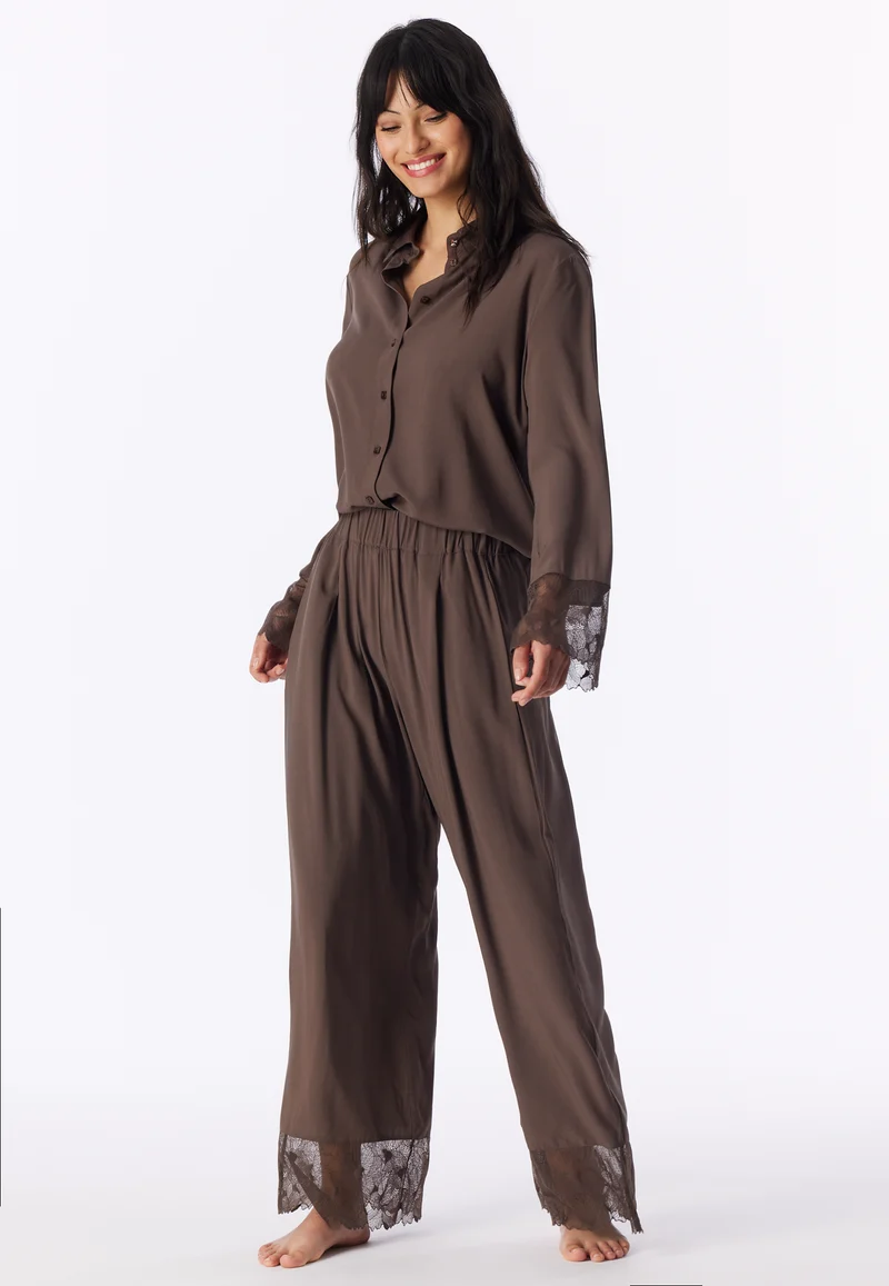 Pyjama mit Spitze Braun - Modern Lace