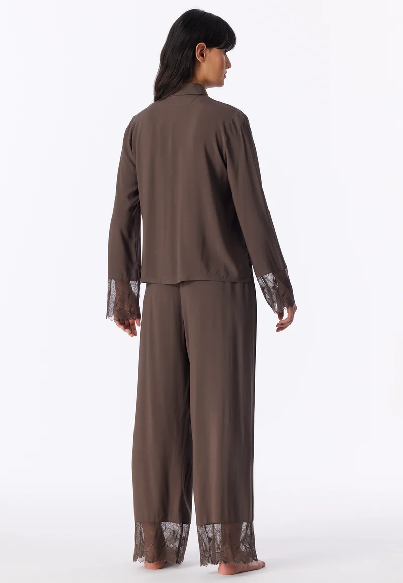 Pyjama mit Spitze Braun - Modern Lace