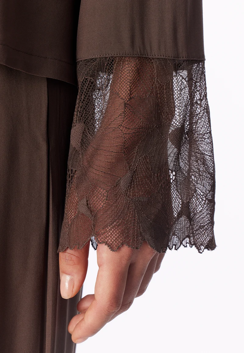 Pyjama mit Spitze Braun - Modern Lace