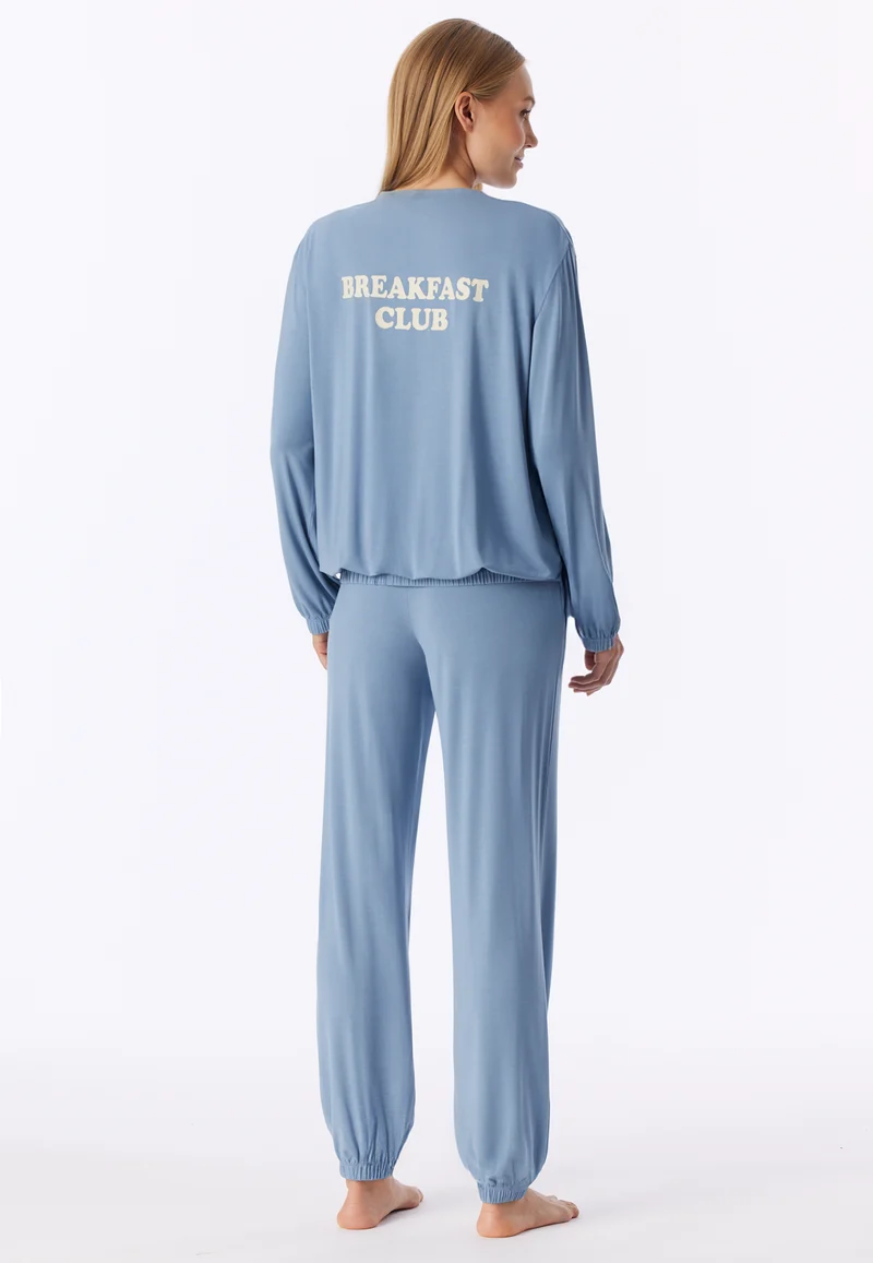 Lounge Set mit Bündchen Blau - Casual Fashion