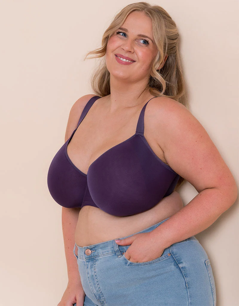 Curvy Kate Smoothie Spacer Moulded T-Shirt Plunge Bra Deep Purple