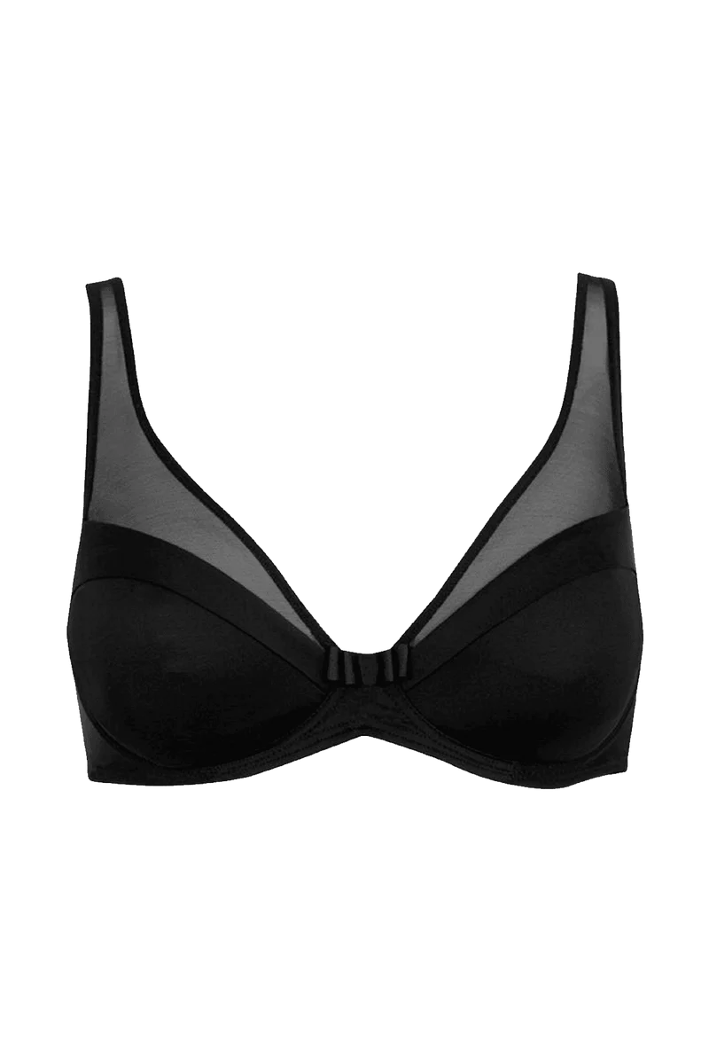 Soutien-gorge à armatures Tulle Design - Noir