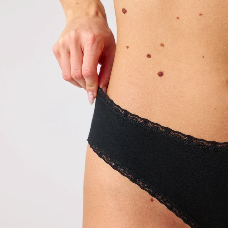 Brazilian Slips mit Spitze | Schwarz
